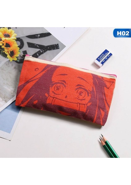 H06 Stili Anime Demon Slayer Kimetsu No Yaiba Kamado Tanjirou Kalem Kutusu Sevimli Tuval Fermuarlı Kalem Çantası Çocuklar Için Hediye (Yurt Dışından) fiyatları