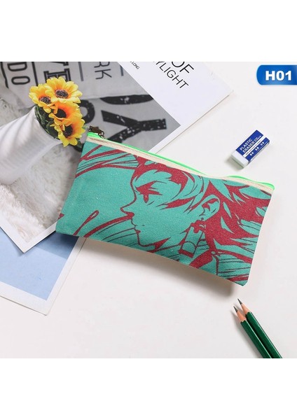 H06 Stili Anime Demon Slayer Kimetsu No Yaiba Kamado Tanjirou Kalem Kutusu Sevimli Tuval Fermuarlı Kalem Çantası Çocuklar Için Hediye (Yurt Dışından) indirimleri