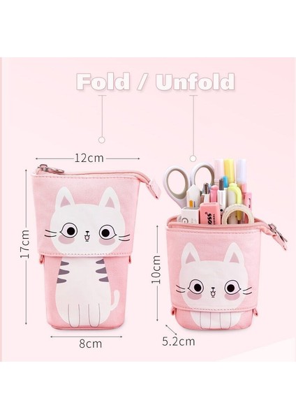 A12 Stili Yaratıcı Çekilebilir Kedi Kalem Kutusu Okul Kırtasiye Çantası Sevimli Kalem Kutuları Tuval Büyük Kawaii Kalem Tutucu Hediye Çocuklar Için Kalem Çantası (Yurt Dışından) fırsatları