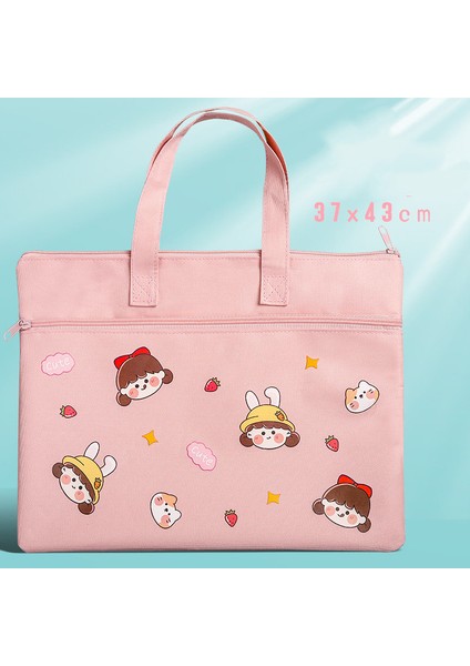 A2 Kız Stili Taşınabilir Bilgi Çantası Öğrenci A4 Dosya Çantası Sevimli Kalem Kutusu Karikatür Kumaş Dershane Çantası Okul Malzemeleri Saklama Çantası Çocuk El Çantası (Yurt Dışından)