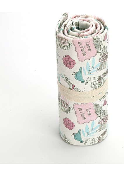 Eyfel Kulesi 48 Tarzı Ulusal Nakış Tuval El Yapımı Kalem Kutusu Çantalar Delikli Rulo Kılıf Makyaj Kozmetik Fırça Kalem Saklama Kutusu Çanta Okul (Yurt Dışından) fırsatları