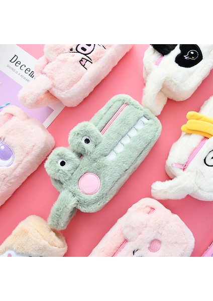 Tavşan Tarzı Sevimli Peluş Hayvan Kalem Çantası Komik Kawaii Panda Tavşan Yüksek Kapasiteli Öğrenci Kalem Kutusu Kalemlik Okul Malzemeleri (Yurt Dışından) fırsatları