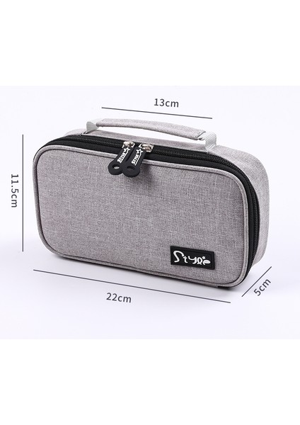 Gri Tarzı Büyük Kapasiteli Kalem Kutusu, Basit Çok Fonksiyonlu Kırtasiye Kutusu, Kanvas Tek Renk Taşınabilir Okul Kırtasiye (Yurt Dışından)