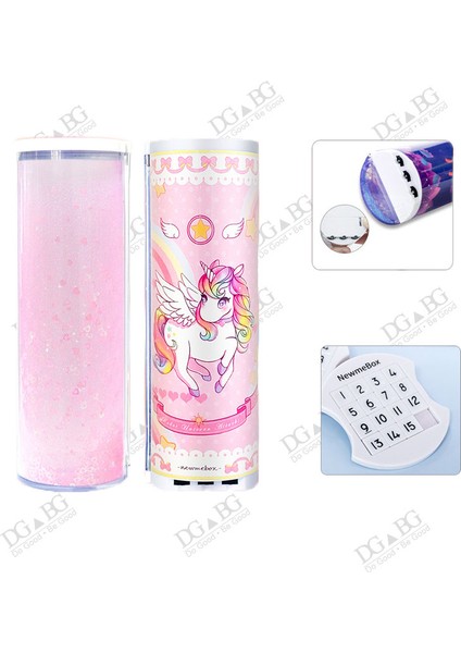 Şeffaflık Tek Boynuzlu At Stili Okul Kalem Kutusu Kod Kilidi Anime Şifreli Kalem Kutusu Nbx Büyük Kapasiteli Yaratıcı Şeffaf Stand Up Kırtasiye Tutucu Kız Erkek (Yurt Dışından)