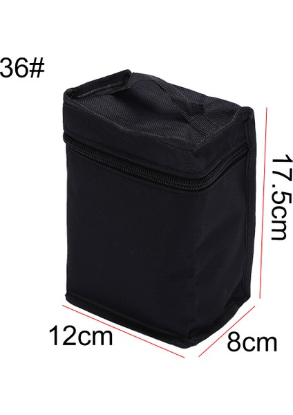 36 Adet Tarzı Büyük Kapasiteli Fermuar Siyah Katlanabilir Sanat Kalemleri Fermuar Kanvas Depolama Kalem Çantası Tutun Kalemler Kalem (Yurt Dışından)