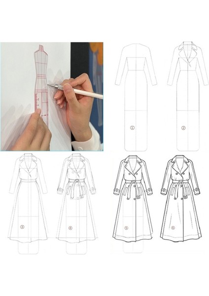 Orta 22CM Tarzı Kıyafet Tasarım Stil Çizim Şablonu Cetvel Model Moda Cetveli Okul Estetik Dikiş Yama Cetveli Mükemmel Cool Çizgiler (Yurt Dışından) modelleri
