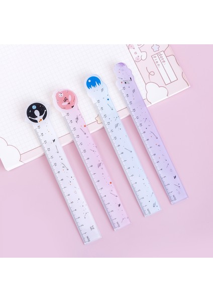 C-Rastgele 1 Adet Tarzı 15CM Sevimli Küçük Taze Karikatür Öğrenci Çizimi Kawaii Cetvel Çok Fonksiyonlu Kendin Yap Çizim Cetveli Öğrenci Ofis Okul Kırtasiye (Yurt Dışından)