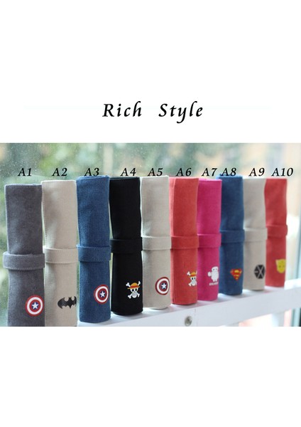 A10 Stili Yaratıcı Süper Kahraman Bez Kalem Kutusu Büyük Kapasiteli Perde Kullanımlı Okul Ofis Kırtasiye (Yurt Dışından)