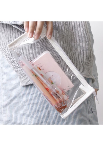 S Tarzı Şeffaf Kalem Kutusu Kawaii Kore Stili Kozmetik Saklama Okul Malzemeleri Papeterie (Yurt Dışından) modelleri