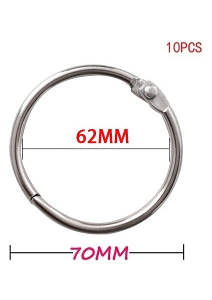 75 mm Tarzı Metal Cetvel Halkası Gevşek Yaprak Kitap Cetvel Halkası Çok Fonksiyonlu Anahtarlık Çember Kitap Cetvel Halkası Ofis Bağlama Malzemesi (Yurt Dışından)