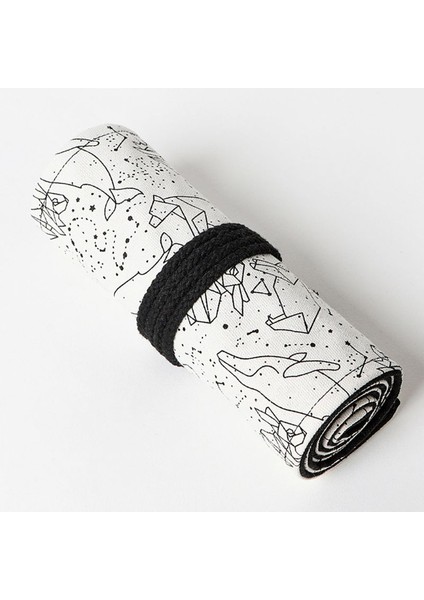 12 Delik Stili Yıldızlar Delik Tuval Rulo Kalem Perde Kalem Çantası Makyaj Durumunu (Yurt Dışından) fırsatları