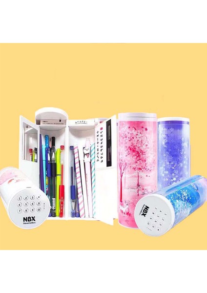 Hayvan Stili Gülümse Nbx Kalem Kutuları Şifreli Çizgi Film Desen Kalemlik Büyük Kapasiteli Kırtasiye Kutusu Ev Ofis Okul Depolama Çantası (Yurt Dışından) fiyatları