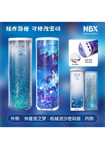 Mekanik 011 Stili Nbx Şeffaf Quicksand Mekanik Kod Kilidi Kırtasiye Dinozor Tavşan Güvenlik Şifre Kalem Kutusu Okul Malzemeleri Erkekler Için (Yurt Dışından)