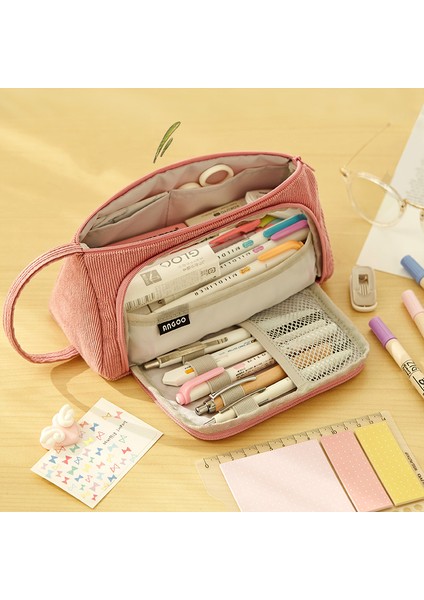 Mavi Kadife Stili Angoo Kadife Kalem Çantası Kalem Kutusu Açık Renkli Çoklu Yuva Kolay Taşıma Saklama Torbası Organizer Kırtasiye Okul F443 (Yurt Dışından) fiyatları