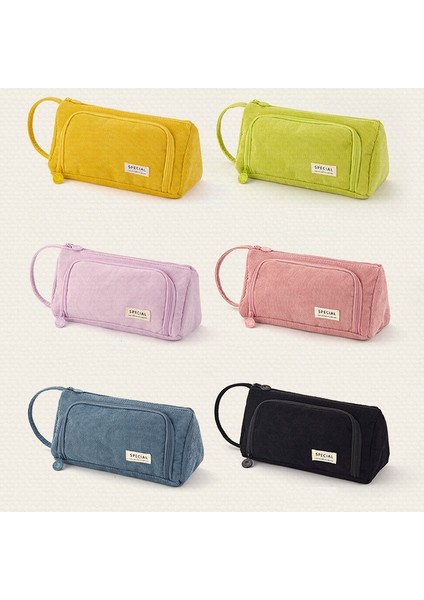 Mavi Kadife Stili Angoo Kadife Kalem Çantası Kalem Kutusu Açık Renkli Çoklu Yuva Kolay Taşıma Saklama Torbası Organizer Kırtasiye Okul F443 (Yurt Dışından) fırsatları