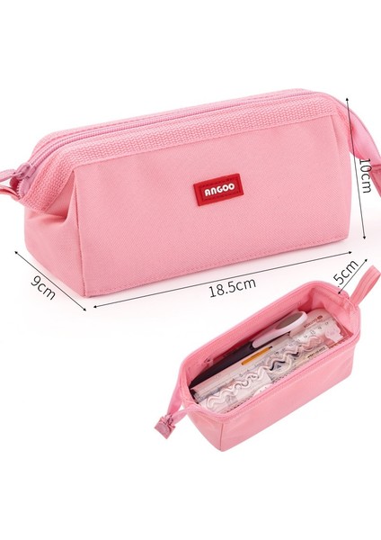 Pembe Tarzı Angoo Tekne Tipi Kalem Çantası Kalem Kutusu Büyük Kapasiteli Oxford Kumaş Depolama El Çantası Kalem Cetvel Kırtasiye Okul Seyahat F851 (Yurt Dışından)