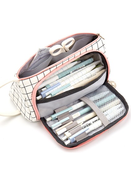 Mavi Stil Yeni Süper Büyük Kalem Kutusu Tuval Geniş Kapasiteli Kalemlik Okul Kalem Kutusu Malzemeleri Kalem Çantası Okul Kalemler Kılıfı Kırtasiye (Yurt Dışından) fiyatları