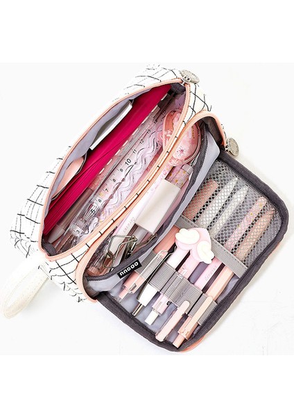 Mavi Stil Yeni Süper Büyük Kalem Kutusu Tuval Geniş Kapasiteli Kalemlik Okul Kalem Kutusu Malzemeleri Kalem Çantası Okul Kalemler Kılıfı Kırtasiye (Yurt Dışından) modelleri