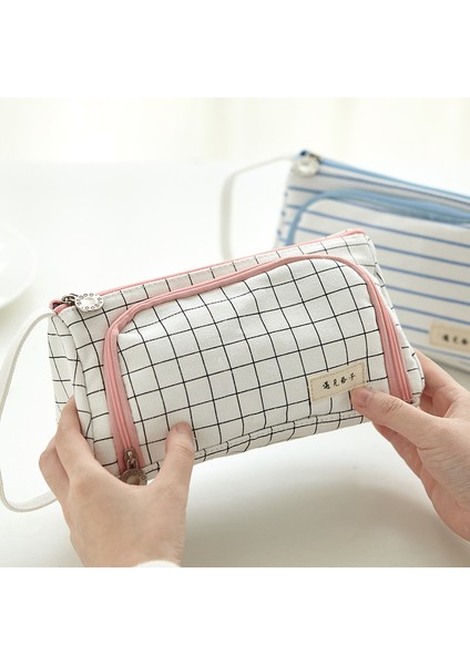 Mavi Stil Yeni Süper Büyük Kalem Kutusu Tuval Geniş Kapasiteli Kalemlik Okul Kalem Kutusu Malzemeleri Kalem Çantası Okul Kalemler Kılıfı Kırtasiye (Yurt Dışından) indirimleri