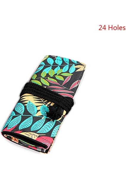 No.24 Tarzı Büyük Kapasiteli Kanvas Kalem Kutusu Rulo Kalem Kutusu Kozmetik Çantası Depolama Çantası Sanat Malzemesi Okul Kalem Kutusu (Yurt Dışından)