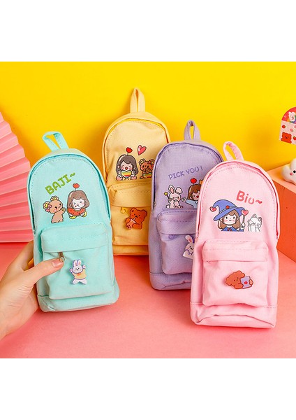 No.4 Tarzı Sevimli Kalem Kutuları Kırtasiye Kalem Kutusu Okul Malzemeleri Broş Kanvas Kalem Kutusu Büyük Kapasiteli Şirin Okul Kalemlikleri (Yurt Dışından) fiyatları