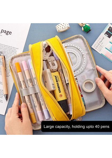 Pembe Tarzı Öğrenciler Için Büyük Kapasiteli Kalem Kutusu Macaron Renkleri Kalem Kılıfı Okul Malzemeleri Saklama Çantası (Yurt Dışından) indirimleri