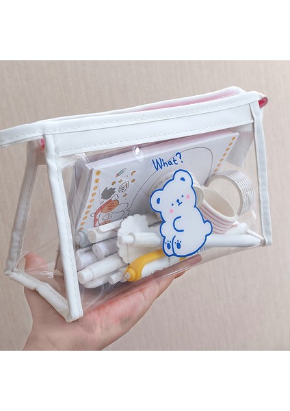 No.8 Stili Sevimli Ayı Hayvan Şeffaf Kalem Kutusu Ofis Için Büyük Kapasiteli Kalem Çantası Malzeme Escolar Kawaii Kırtasiye Okul Malzemeleri (Yurt Dışından) modelleri