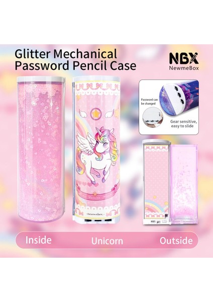 Mekanik 01 Stili Nbx Şeffaf Quicksand Mekanik Kod Kilidi Kırtasiye Dinozor Tavşan Güvenlik Şifre Kalem Kutusu Okul Malzemeleri Erkekler Için (Yurt Dışından)