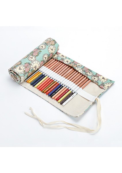 Erik 72 Tarzı Yaratıcı Delikli Renkli Kalem Kutusu Tuval Rulo Kılıf Makyaj Kozmetik Fırça Kalem Depolama Kutusu Çanta Okul Kırtasiye (Yurt Dışından) modelleri