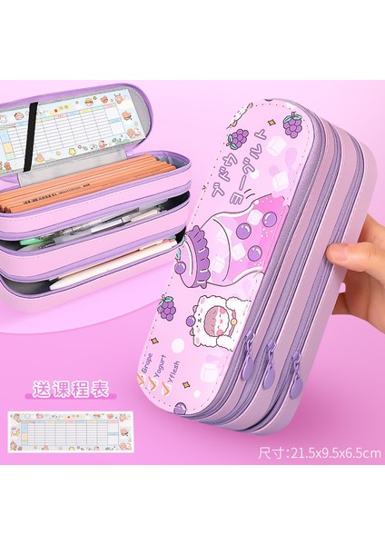 B Tarzı Çizgi Film Büyük Kapasiteli 3 Katlı Kalem Kutusu Sevimli Kız Şirin Kalem Çantası Kalem Çantası Kalem Çantaları Öğrenci Koreli Kırtasiye (Yurt Dışından)
