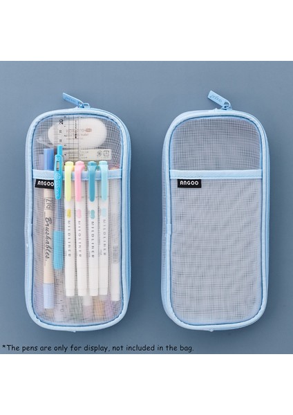 Açık Mavi Tarzı 1 Adet Angoo Şeffaf File Kalem Kutusu Kalem Çantası Yaz Dondurma Renkli Depolama Kılıfı Organizatör Okul Seyahat Için F452 (Yurt Dışından)