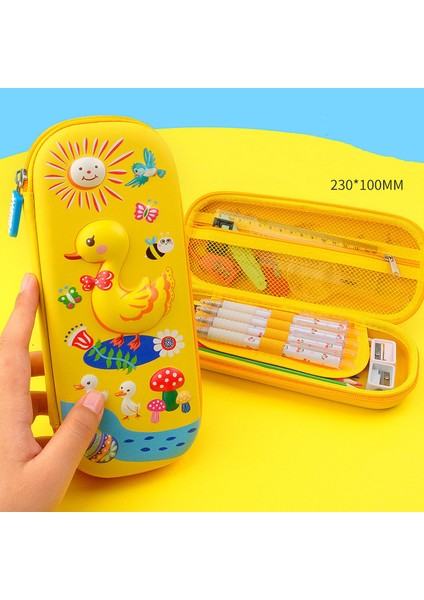 Ördek Stili 3D Stereo Hayvan Kalemlik Plastik Kırtasiye Kutusu Okul Kalemlikleri Kızlar Için Kalem Kutusu Öğrenci Kalem Kutusu Sevimli Kalem Çantası Hediyeler (Yurt Dışından)