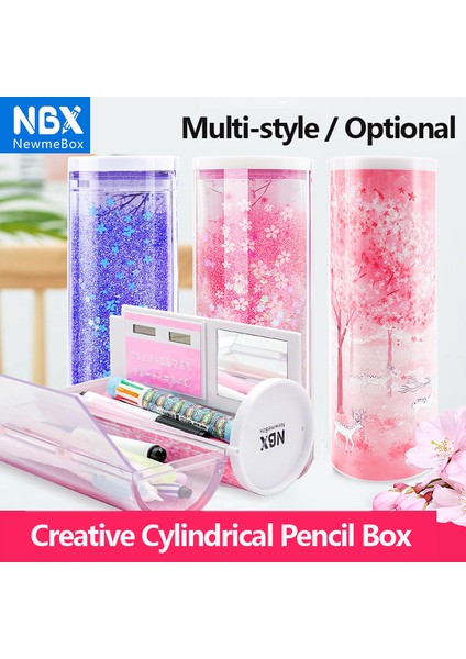 Stil 22 Stil Kalem Kutusu Şeffaf Sıvı Hareketli Kalem Kutuları Nbx Çok Fonksiyonlu Kalem Kutusu Yaratıcı Silindirik Kalem Kutusu Büyük Kapasiteli Çocuk (Yurt Dışından) fırsatları