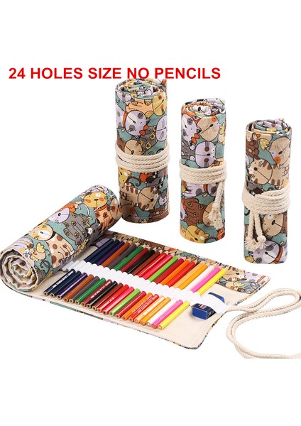 No.12 Tarzı 24 Delikli Kalem Kutusu Fabrool Malzemeleri Sanat Kalem Kılıfı Tuval Kalem Sarma Fırça Makyaj Fırça Kalem Saklama Kırtasiye Öğrenci (Yurt Dışından) fırsatları