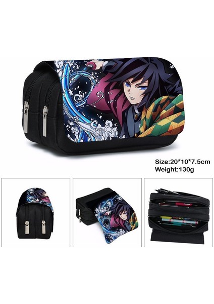 A6 Stili Anime Demon Slayer Çok Katmanlı Kalem Kutusu ve Kırtasiye Çantası - Büyük Kapasiteli Okul Malzemeleri (Yurt Dışından)