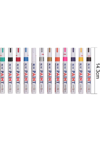 6 Adet Altın Tarzı 6 Parça Set 12 Renk Su Geçirmez Araba Lastik Tekerlek Deseni CD Metal Kalıcı Boya Kalemi Graffiti Yağlı Kalemi Kırtasiye (Yurt Dışından)