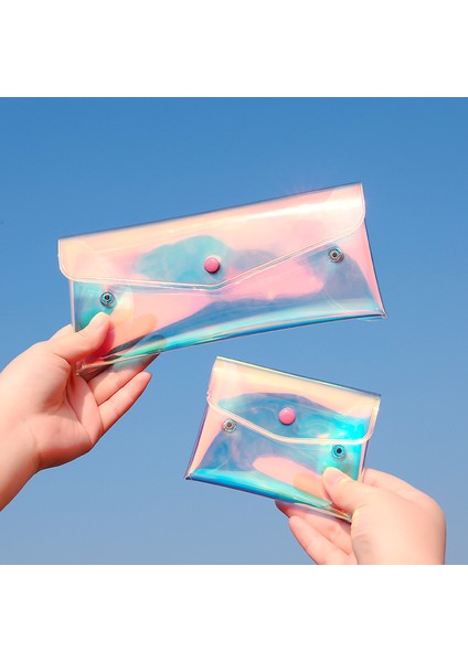 L Tarzı Şeffaf Kalem Kutusu Madeni Para Cüzdanı Kadın Cüzdanı Lazer Pvc Mini Fermuarlı Cüzdanlar Kılıf (Yurt Dışından) fiyatları