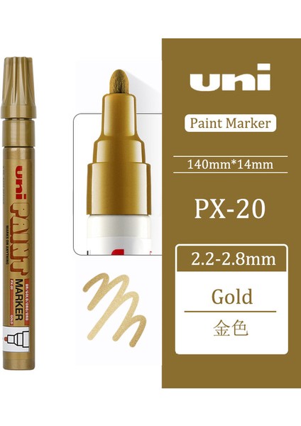 Altın Tarzı 1 Parça Mitsubx Renkli Su Geçirmez Araç Lastiği Deseni Kauçuk Metal Kalıcı Boya Kalemi Pen (Yurt Dışından)