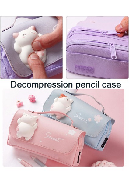 Astronot Tarzı Sevimli Kedi Tasarımı Çift Katmanlı Kalem Kutusu Okul Kılıfı (Yurt Dışından) indirimleri