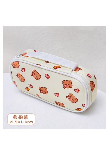 No.4 Tarzı Çizgi Film Ins Rüzgarı Kalem Çantası El Taşıma Büyük Kapasiteli Kalem Kutusu Kız Sevimli Çizgi Film Öğrenci ile Kalemlik Kılıfı Kırtasiye Kılıfı (Yurt Dışından)