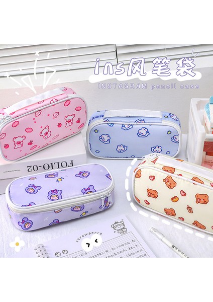 No.4 Tarzı Çizgi Film Ins Rüzgarı Kalem Çantası El Taşıma Büyük Kapasiteli Kalem Kutusu Kız Sevimli Çizgi Film Öğrenci ile Kalemlik Kılıfı Kırtasiye Kılıfı (Yurt Dışından) fırsatları