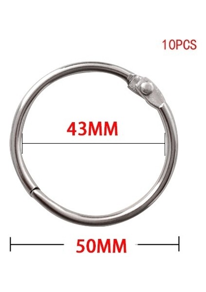 50MM Tarzı Metal Cetvel Halkası Gevşek Yaprak Kitap Cetvel Halkası Çok Fonksiyonlu Anahtarlık Çember Kitap Cetvel Halkası Ofis Bağlama Malzemesi (Yurt Dışından)