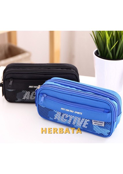 Mavi Stil Yeni Erkekler Büyük Kapasiteli Oxford Çok Fonksiyonlu Kalem Kutusu Dayanıklı Kalem Kılıfı Çok Katmanlı Çocuk Öğrenci Okul Saklama Çantası (Yurt Dışından) indirimleri