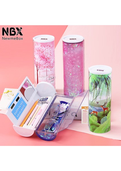 Limon Tarzı Nbx Çok Fonksiyonlu Kalem Kutusu Büyük Kapasiteli Kalem Kutuları Sıvı Kumlu Yarı Transparan Yaratıcı Silindirik Kalemlik Çocuk Kırtasiye (Yurt Dışından) fiyatları