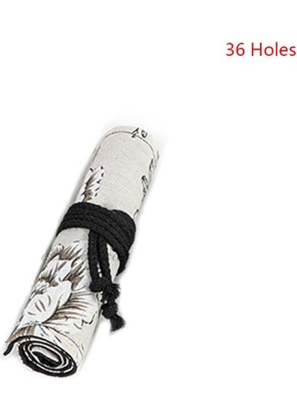 36 Delik Stili Papatya Delikli Tuval Rulo Kalem Perdesi Kalem Çantası Makyaj Sarma Tutucu Depolama Malzemeleri供çözümleri (Yurt Dışından)