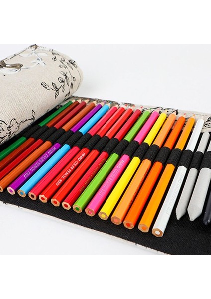 36 Delik Stili Papatya Delikli Tuval Rulo Kalem Perdesi Kalem Çantası Makyaj Sarma Tutucu Depolama Malzemeleri供çözümleri (Yurt Dışından) fırsatları