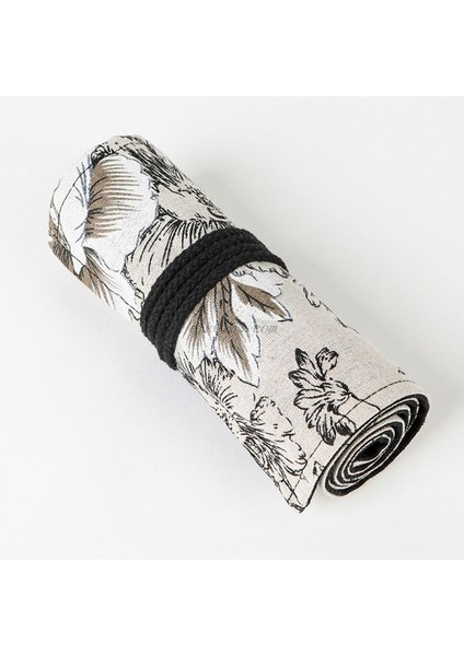 36 Delik Stili Papatya Delikli Tuval Rulo Kalem Perdesi Kalem Çantası Makyaj Sarma Tutucu Depolama Malzemeleri供çözümleri (Yurt Dışından) indirimleri