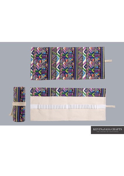 No.6 Tarzı 12 Delikli Kalem Kutusu Fabrool Malzemeler Sanat Kalem Kılıfı Kanvas Kalem Sarma Rulo Makyaj Fırça Kalem Depolama Kırtasiye Öğrenci (Yurt Dışından)