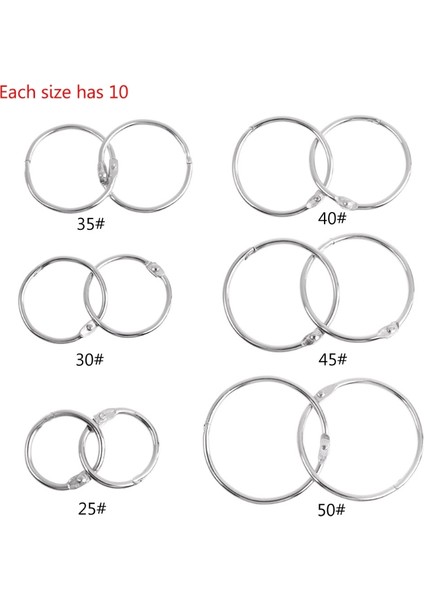 No.25 Tarzı Metal Gevşek Yaprak Kitap Bağlayıcı Halka Anahtarlık Çember Dıy Albüm (Yurt Dışından) fiyatları