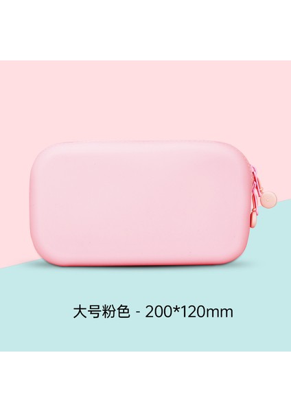 Pembe (Büyük) Stil Kalem Kutusu Silikon Güzel Basit Kozmetik Çanta Kalem Kutusu Kırtasiye Kutusu Depolama Çantası Yaratıcı Dly Kalem Kutusu Renkli Tatlar (Yurt Dışından)